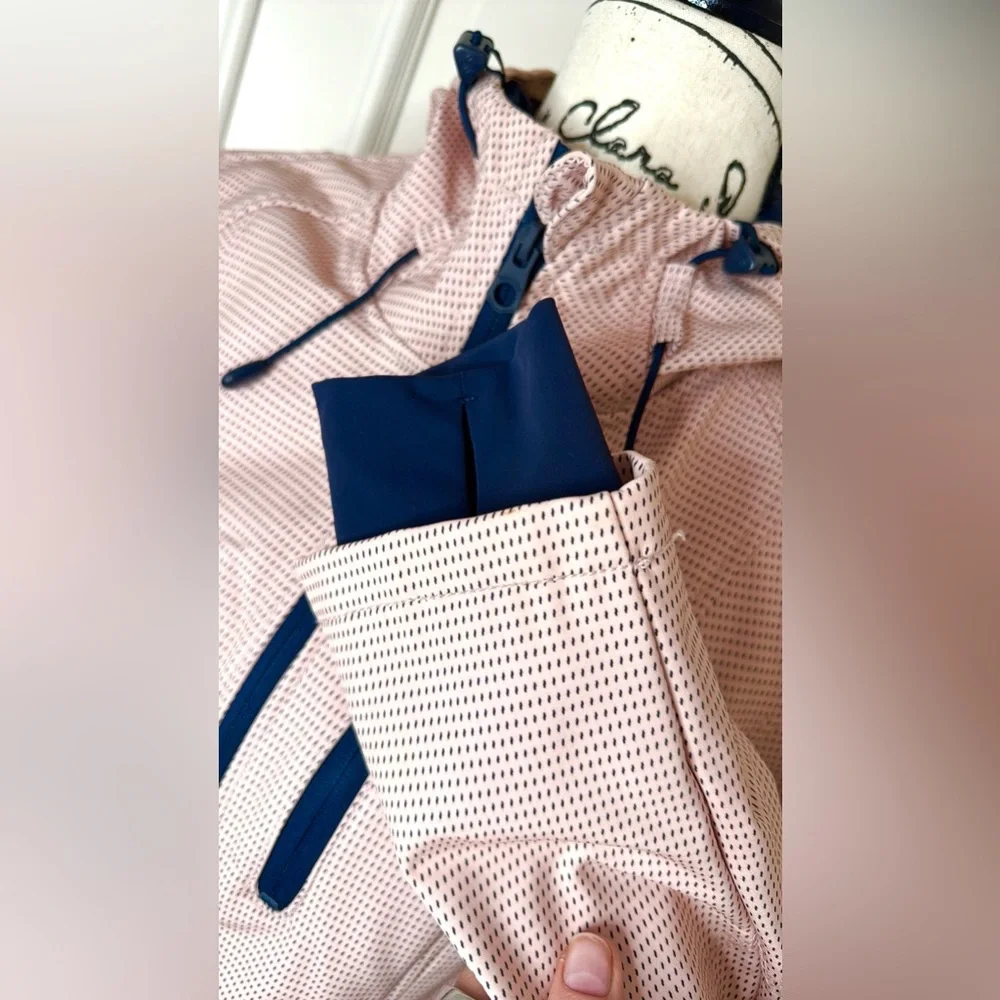 🌸 Nautica Softshell Rain Jacket – Pink w/ Black Polka Dots | Size S | Spring - Picture 5 of 12